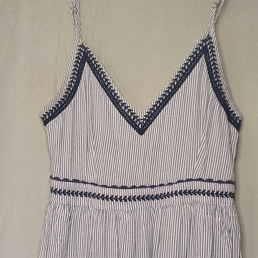 GAP White and Navy Striped Maxi Dress